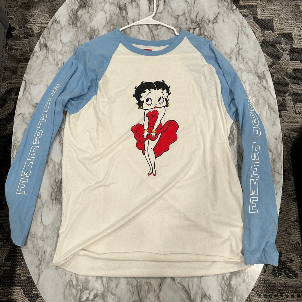 Supreme Betty Boop Raglan L/S Light Blue SS16